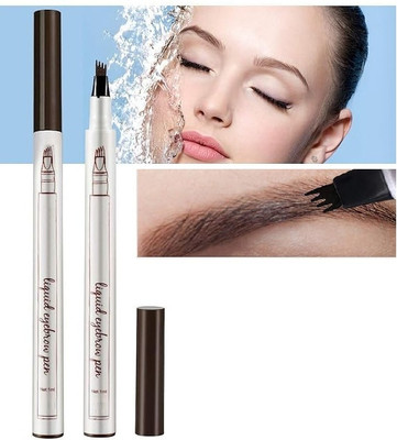 Latixmat Waterproof 4 Points Eyebrow Pen Long Lasting Liquid Brow Pencil 1 ml(Dark Brown)
