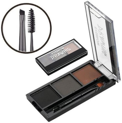 BLUEMERMAID Roll over image to zoom in Eyebrow Drawing Palette 3 Shades With 1 Brush 7.2 g(MULTI COLOR)