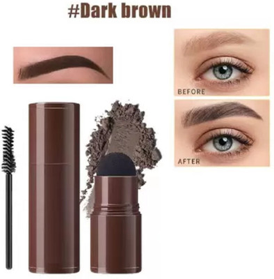 Emijun Eyebrow Stamp Kit with Stencil and Eyebrow Brush 10 g(dark brown)