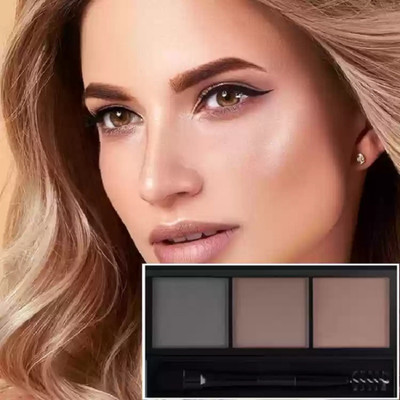 USBK Dual Eyebrow Powder Kit Powder With Brush 7.2 g(MULTI-COLOR)