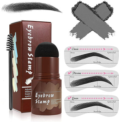 IKT Eyebrow Stamp Stencil Kit, Eyebrow Stencils with 3 Pc, Eyebrow Brown Definer 10 g(Black)