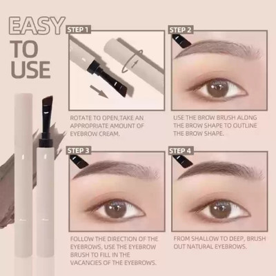 AFARAXIA Use Eyebrow Brush Double-Ended Eyebrow Cream for beautiful eyebrow 1.2 g(Drack grey)