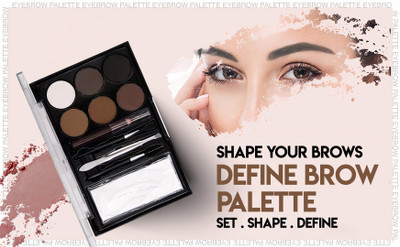 GULGLOW99 Eyebrow Styling Kit with 5 Highly Pigmented Shades and 1 Wax 8 g(MULTICOLORS)