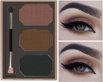 EVERERIN 3 In 1 Black and Brown Eyebrow Powder Palette 9 g(MULTI COLOR)