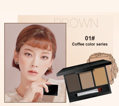 Wiffy 3 in 1 Eyebrow Kit Brown, Dark brown, Black Eyebrow Powder 10 g(MULTICOLOR)