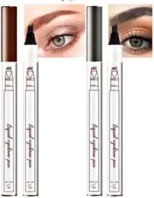 GABBU Microblading eyebrow pen 4 micro fork tip tattoo eyeliner 2 ml(brown, black)