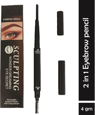 WECHARMERZ 2-in-1 Eyebrow Pencil Waterproof Brow Makeup With Dual-Ended Long-lasting 4 g(Black)