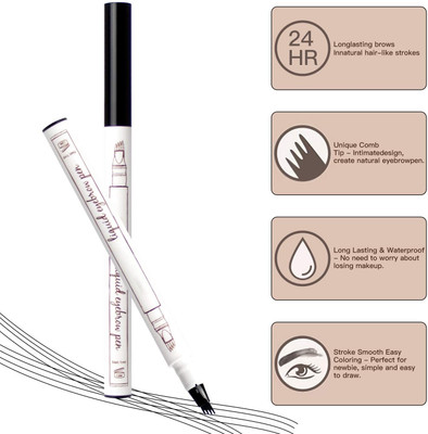 HUZURLU Eyebrow Pen,Tattoo 3 tips Fine Sketch, Microblade pen for eyebrows combo 2 ml(BLACK)