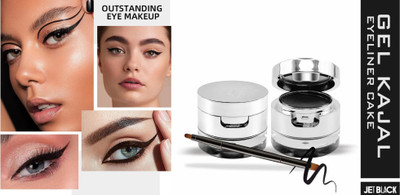 GABBU 2-in-1 Gel Kajal Eyeliner Cake-24-Hour Long-Lasting/ 7 g(black)