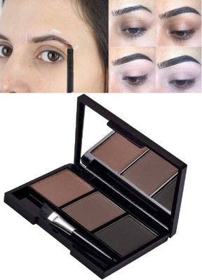 Herrlich Eye makeup 3 In 1 Black and Brown Eyebrow Powder Palette 7.2 g(MULTI COLOR)