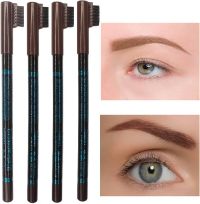 WECHARMERZ Professional Long Lasting Eyebrow Enhancers Pencil Pack Of 04 5.2 g(4 Dark Brown)