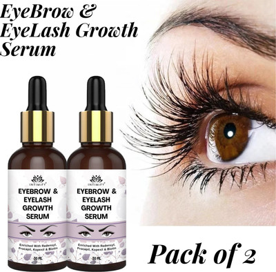 INTIMIFY EyeBrow Growth Serum Improves Density Shiny Soft EyeBrow EyeLash Pack of 2 30 ml(Transparent)