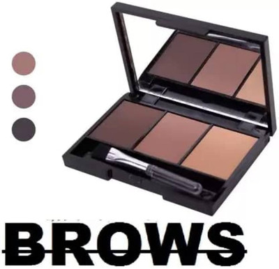 Wiffy 3 In 1 Black and Brown Eyebrow Powder Palette 10 g(MULTI COLOR)