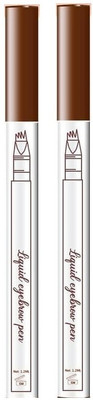 HUZURLU Tattoo Eyebrow Pen,Waterproof Microblading Eyebrow Micro Fork Tip Applicator 2 ml(brown)