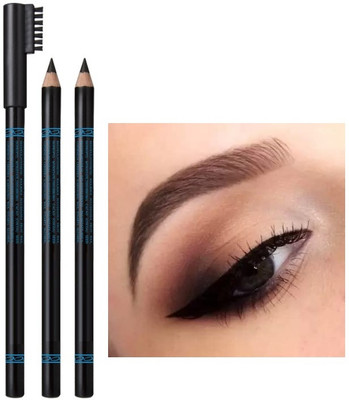 Luster Shine ULTRA SOFT MATTE FINISH WATER PROOF EYEBROW PENCIL WITH BRUSH(BLACK)