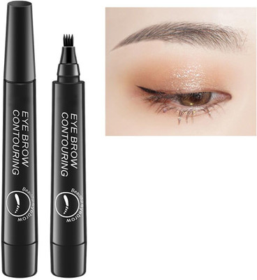 Emijun Waterproof Eyebrow Tatto Pen with 4-Prong Micro-Fork-Tip Applicator 4 g(black)