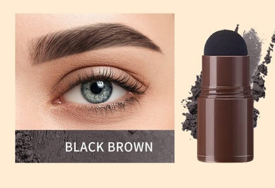 Cosluxe Eyebrow Stamp Waterproof, One Step Brow Stamp Stencil Kit- Eyebrow Definer Black 1.8 g(BLACK)