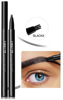 Latixmat Eyebrow Pen Eyeliner Eyebrwo Brush Multipurpose Sketch Pen 1.2 ml(Black)