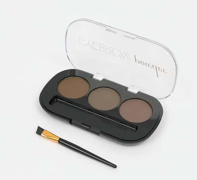 MYEONG 3 Color Instant Eyebrow Powder Cake Palette With Brush(Smoky Eyes)