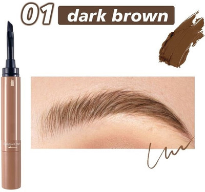 HUZURLU Double-Ended Eyebrow Cream Brush - Precision for Perfect Brows-HJ 1.8 g(DARK BROWN)