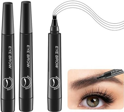 GABBU 4 Micro-Fork Eyebrow Pen Applicator Creates Flawless Natural Looking Brows 5 g(black)