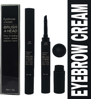 WECHARMERZ Eyebrow Brush Head Sculpting Double, Eyebrow Cream 1.3 g(Black)