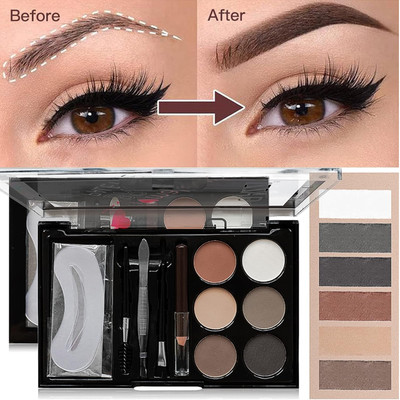 Emijun Eyebrow Palette Waterproof Eyebrow Filler Eyebrow Drawing Kit with Brush 1 g(multicolor)
