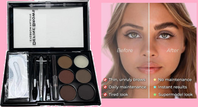 HUZURLU Create Perfect Brow for Different Face Shapes Using Brow Kit 16 g(MULTI)