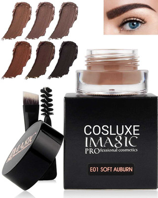 COSLUXE IMAGIC Eyebrow Gel Brow Pomade Set Waterproof, Tinted Brow Cream with Brush 4 g(High-pigmented 24 Hour Wear Proof, Eyebrows Gel Brow for Women E01 SOFT AUBURN)
