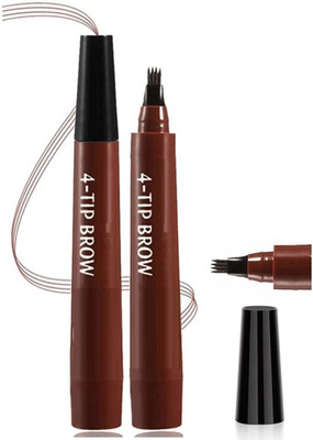 manasona Waterproof Fork Tip Brow Pencil For Womens & Girls 2.5 g(Brown)