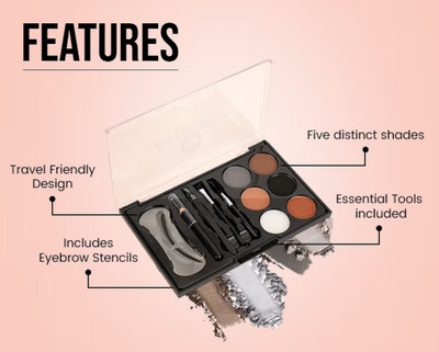 AFARAXIA Eyebrow Styling Kit with 5 Highly Pigmented Shades 8 g(muliti colour)