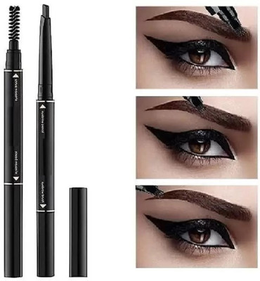 REIMICHI Eyebrow Pencil 2 in 1 Dual Function Eye Brow Filling Pencil with Brush 2 g(BLACK)