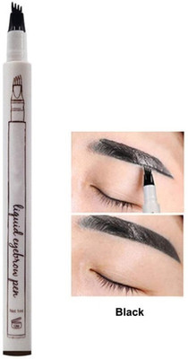 GABBU Liquid Eyebrow Pen,Tattoo 4 tips Fine Sketch, Microblade pen for eyebrows 1 g(BLACK)