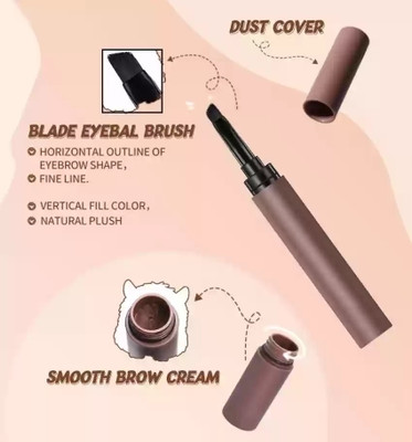 HUZURLU Natural Eyebrow Cream Pen Delicate Smooth Long-lasting 1.8 g(BROWN)