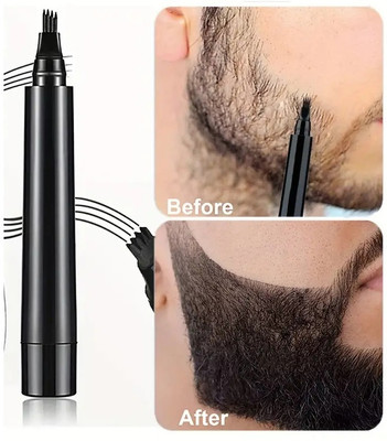 manasona Professional Fine Sketch Liquid Eye Brow Tattoo Pen For Beard 1 g(BLACK)