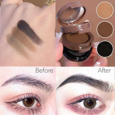 GULGLOW99 3 Colors Three-layer Eyebrow Cream Eyebrow Enhancers Long Lasting(MULTICOLORS)