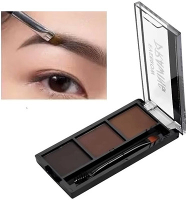 Arcanuy Best 3 In 1 Black and Brown Eyebrow Powder Palette 7.2 g(Multicolor)