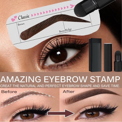 KA-KAIASHA PROFESSIONAL Eyebrow Stamp Waterproof, One Step Brow Stamp Stencil 10 G 10 g(BLACK)