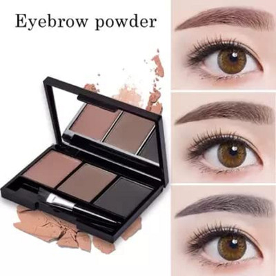 Wiffy 3 in 1 brown , dark brown, black eyebrow powder combo palette 10 g(MULTICOLOR)