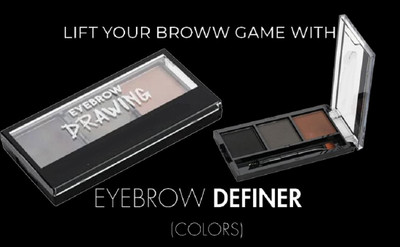 YAWI 3 Shades With 1 Brush Eyebrow Drawing Palette & Waterproof Non-Transfer(MULTI COLOR)