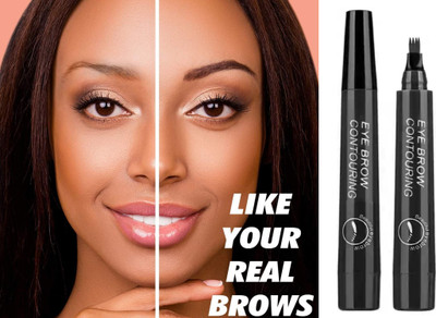 Sheny black Eyebrow Pen Waterproof Smudge Proof Durable(BLACK)