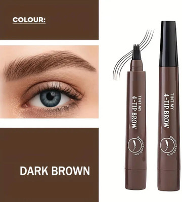 MYEONG 4 Micro-Fork Eyebrow Pencil Applicator Creates Flawless Natural Looking Brows 2.5 g(Brown)