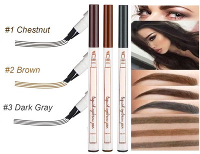 tanvi27 New Eye Brow Defined Grey & Dark Brown & Light Brown Eyebrow Tatoo Sketch(DARK BROWN, GREY, LIGHT BROWN)