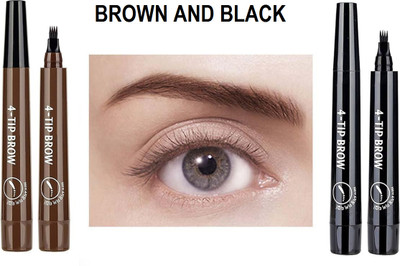 Sheny all skin type Eyebrow Pen Waterproof 24 Hours Long Lasting(black & brown)