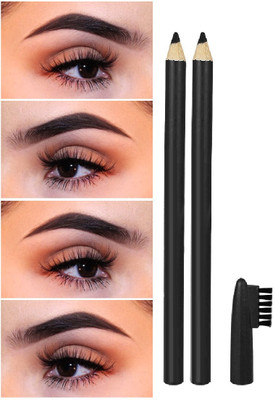 NADJA DARK BLACK EYE BROW PENCIL WITH BRUSH SET OF 2(BLACK)