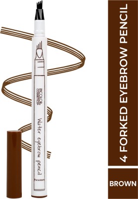 INCOLOR 4 Forked Natural Looking Long Lasting Fashion Eyebrow Pen (Brown)(Brown)