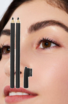 NADJA NEW SMUDGE PROOF BLACK EYE BROW PENCIL WITH BRUSH SET OF 2(BLACK)
