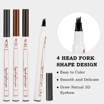 tanvi27 Brow Defined Grey & Dark Brown & Light Brown & Blakc Eyebrow Tatoo Pen Combo(DARK BROWN, GREY, LIGHT BROWN, BLACK)