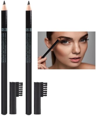 tanvi27 Waterproof & Long lasting Black Eyebrow Pencil With Brush(Black)