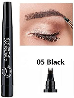 Emijun Pen Waterproof Fork Tip Brow(BLACK)